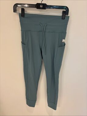 Vuori Tie-Waist Pocket Active Leggings in Slate Teal